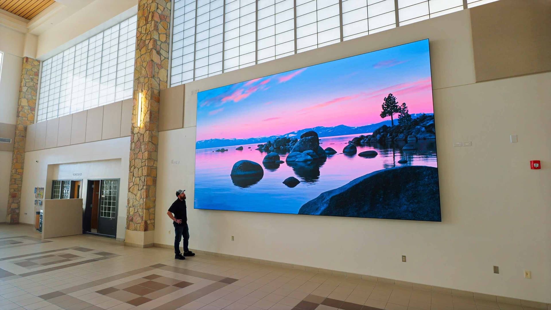 Lunar Walls display transforming a commercial space